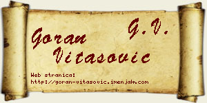 Goran Vitasović vizit kartica